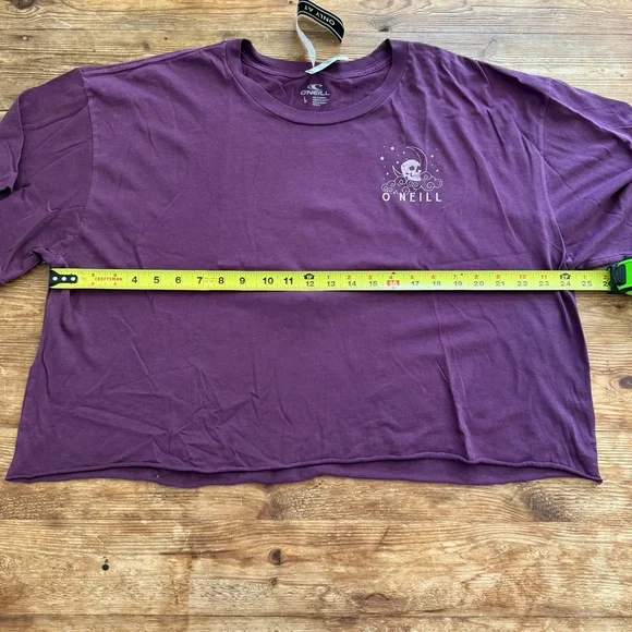 O'Neill Oversized Purple Skull Dreamer Cotton Short Sleeve T-Shirt Women's L NWT - Picture 9 of 11
